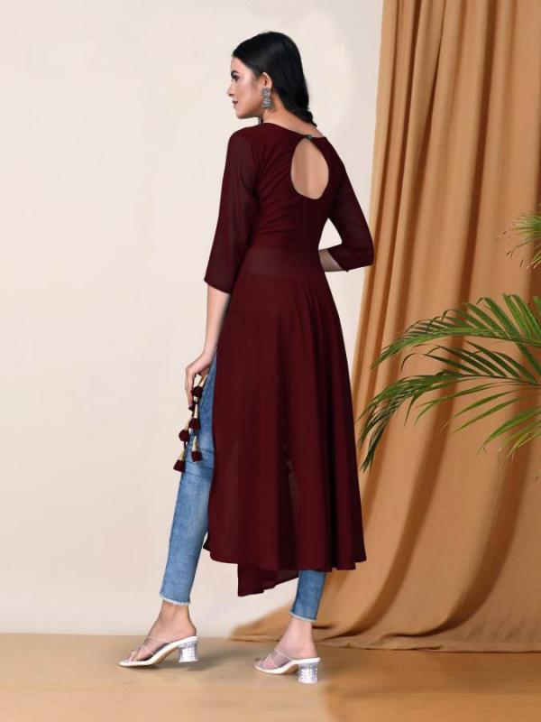 Ridhi Umbrella Cut Faux Georgette Designer Stylish Kurti Collection